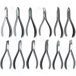 12 Pieces Dental De Bond Band Set & Placement Hard Wire Pin Ligature Cutting Pliers Orthodontics Instruments