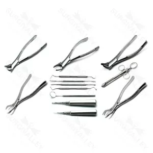 Dental Extraction Tray Setup Stainless Steel Premium Instruments Set Of 13