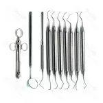 Dental Scaling & Root Planning Tray Setup Stainless Steel Instruments Set Of 10