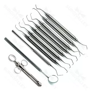 Dental Scaling & Root Planning Tray Setup Stainless Steel Instruments Set Of 10