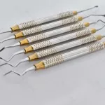 Dental Vista Tunneling Curettes Implantology Gold Plated Set Of 6 Pcs