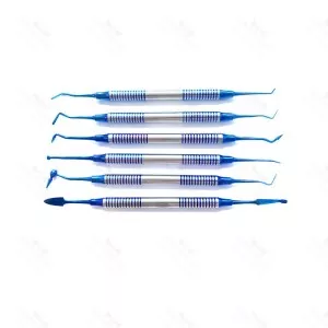 6 X Dental Composite Filling Instrument Set Titanium Coated Restorative Kit CE