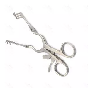 Beckman Weitlaner Laminectomy Retractor 31cm 4X3 Prong Sharp Hinged Blade