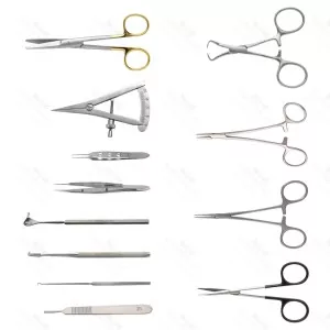 Blepharoplasty Instruments Set Of 30 Pcs German Stainless Micro Eye Surgery Set