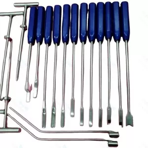 Mueller-Type Cement Removal Instruments Titanium Blue 22 Pcs Orthopedics