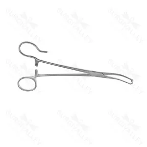 Single Use Disposable Colver Tonsil Seizing Clamp Curved One Open Ring 19 cm