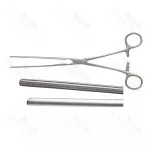 Gynecology Doyen Intestinal Clamps Straight Debakey 2 X 3 Teeth Atraumatic Jaw Stainless Steel