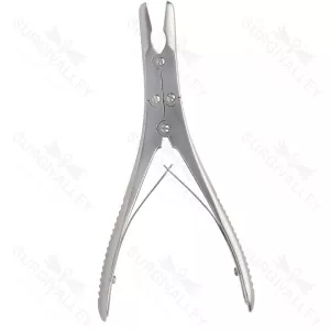 Ruskin Rongeur Double Action Bite Curved Bone Cutting Forceps Stainless Steel