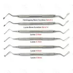 6PCS Lucas Curettes Hemingway Bone Curettes Dental Spoon Excavator Lab