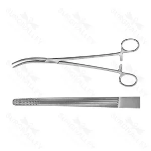 Kieback Hysterectomy Forceps Longitudinal Serratd 23.4cm