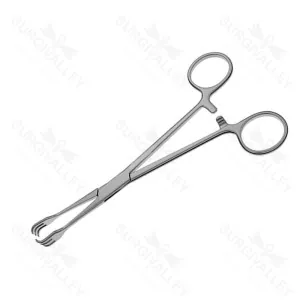 Lahey Traction Clamp Forceps 3 X 3 Teeth Prong Triple Hook 15.2cm