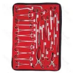 Veterinary Tech Surgical Instrument Kit Rochester Ochsner Forceps Lister Bandage Scissor Backhaus Towel Clamps