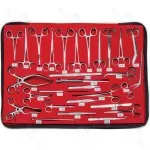 Veterinary Tech Surgical Instrument Kit Rochester Ochsner Forceps Lister Bandage Scissor Backhaus Towel Clamps