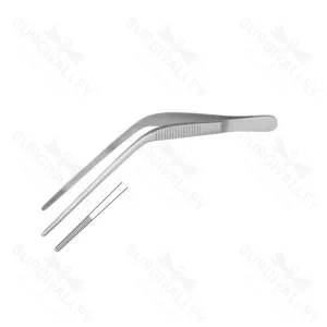 Wilde Bayonet Forceps Angled Serrated Veterinary Surgical Instruments