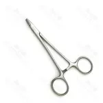 Derf Needle Holder Straight Short Serrated Jaws Interlocking Handles Stainles Steel