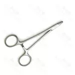 Derf Needle Holder Straight Short Serrated Jaws Interlocking Handles Stainles Steel