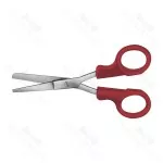 Nurses Bandage And Cloth Scissors Straight 145 mm Blunt Plastic Handles Red Non Sterile Reusable